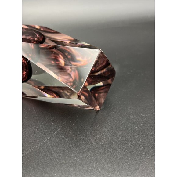 Vtg Murano Mandruzzato Italy Purple Plum Amethyst Sommerso Faceted Glass Vase - Picture 7 of 8